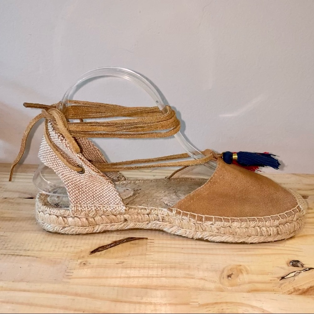 Soludos Espadrille Gladiator Tassel Tan Sandals - Picture 4 of 7
